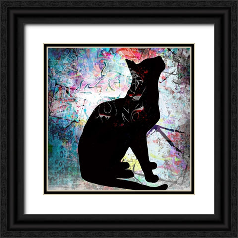 Playful Kitty 6 Black Ornate Wood Framed Art Print with Double Matting by LightBoxJournal