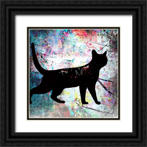 Playful Kitty 7 Black Ornate Wood Framed Art Print with Double Matting by LightBoxJournal