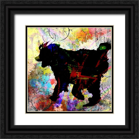 Playful Puppy 3 Black Ornate Wood Framed Art Print with Double Matting by LightBoxJournal
