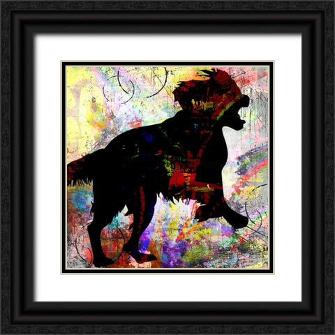 Playful Puppy 4 Black Ornate Wood Framed Art Print with Double Matting by LightBoxJournal
