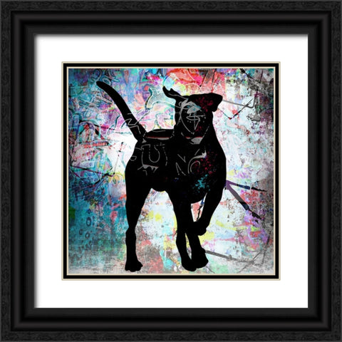 Playful Puppy 5 Black Ornate Wood Framed Art Print with Double Matting by LightBoxJournal