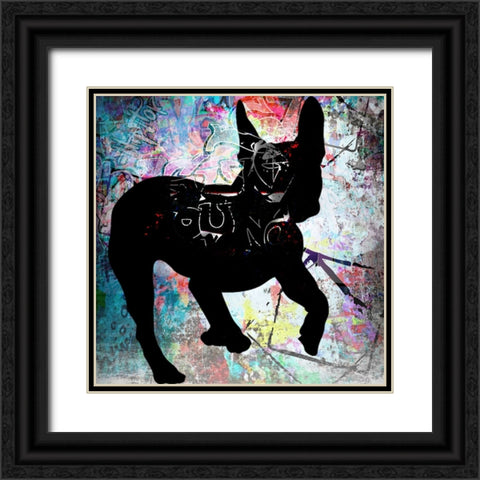Playful Puppy 8 Black Ornate Wood Framed Art Print with Double Matting by LightBoxJournal