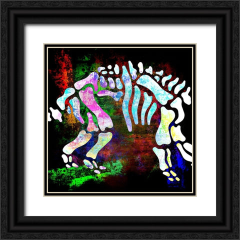 Dino Bones Trieratops series 02 Black Ornate Wood Framed Art Print with Double Matting by LightBoxJournal