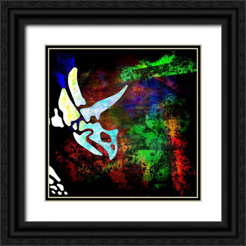 Dino Bones Trieratops series 03 Black Ornate Wood Framed Art Print with Double Matting by LightBoxJournal
