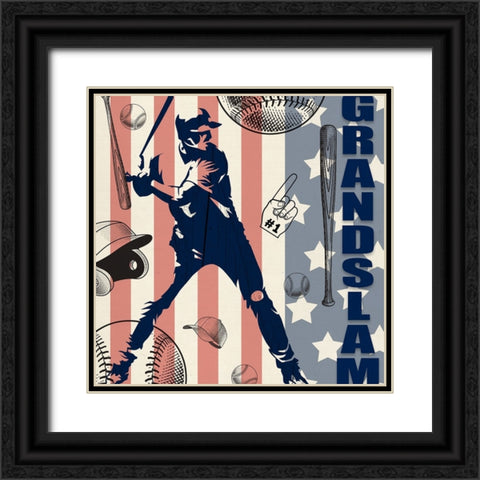 Vintage Baseball Sign 06 Black Ornate Wood Framed Art Print with Double Matting by LightBoxJournal