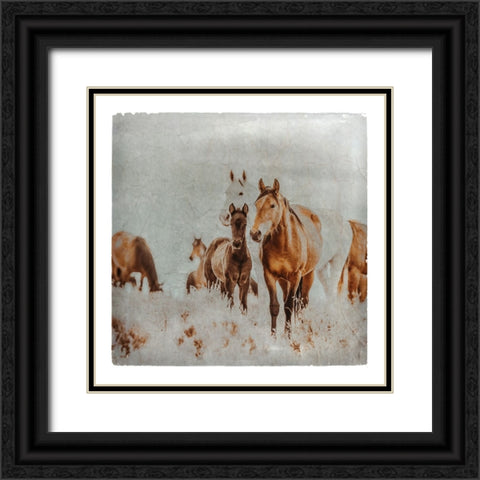Wild Horses of the Great Basin Lomography 06 Black Ornate Wood Framed Art Print with Double Matting by LightBoxJournal