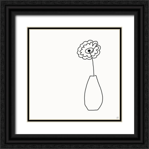 Floral Bouquet 3 Black Ornate Wood Framed Art Print with Double Matting by Line and Brush