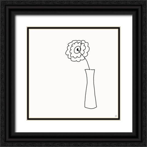 Floral Bouquet 4 Black Ornate Wood Framed Art Print with Double Matting by Line and Brush