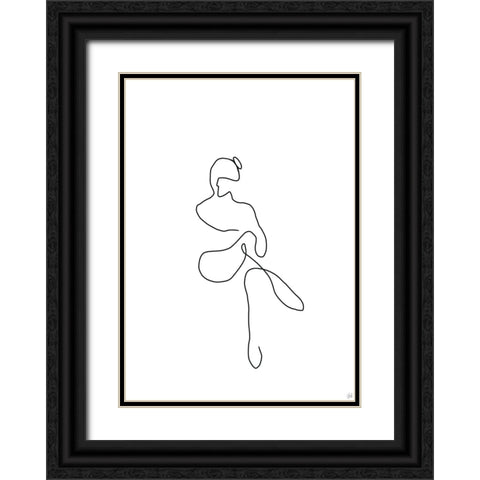 Line Female Work 2 Black Ornate Wood Framed Art Print with Double Matting by Line and Brush