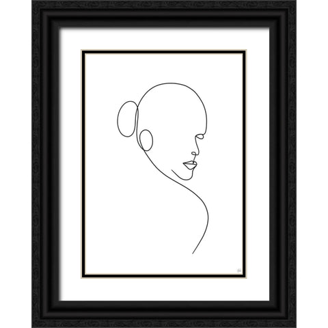 Line Lady 1 Black Ornate Wood Framed Art Print with Double Matting by Line and Brush