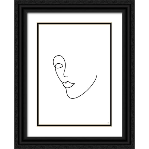 Line Lady 2 Black Ornate Wood Framed Art Print with Double Matting by Line and Brush