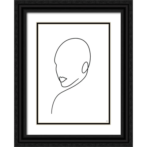 Line Lady 3 Black Ornate Wood Framed Art Print with Double Matting by Line and Brush