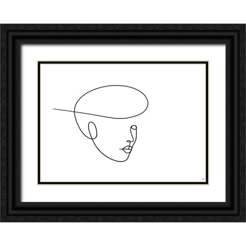 Line Lady 5 Black Ornate Wood Framed Art Print with Double Matting by Line and Brush