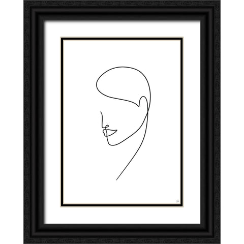 Line Lady 6 Black Ornate Wood Framed Art Print with Double Matting by Line and Brush