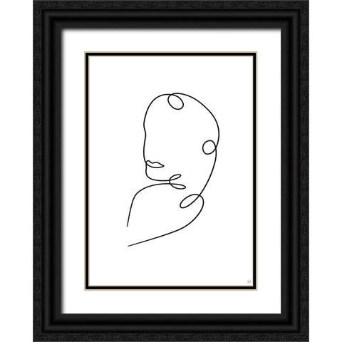 Line Lady 9 Black Ornate Wood Framed Art Print with Double Matting by Line and Brush