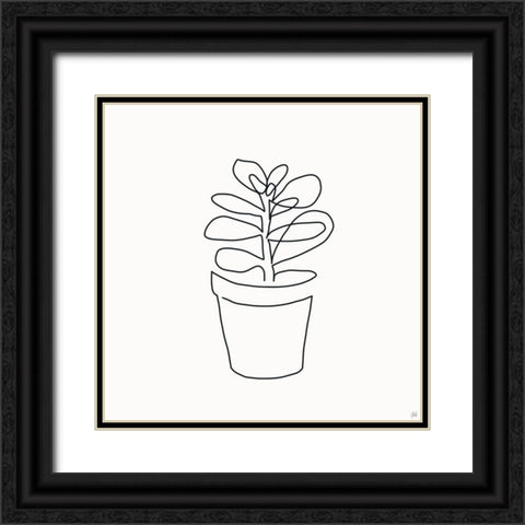 Line Succulent 1 Black Ornate Wood Framed Art Print with Double Matting by Line and Brush