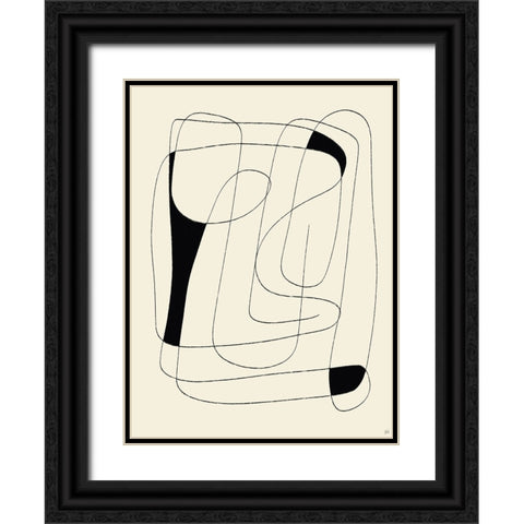 Lines To Fill 1 Black Ornate Wood Framed Art Print with Double Matting by Line and Brush