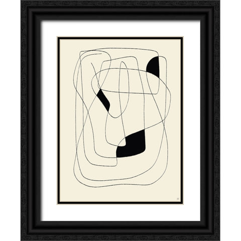 Lines To Fill 3 Black Ornate Wood Framed Art Print with Double Matting by Line and Brush
