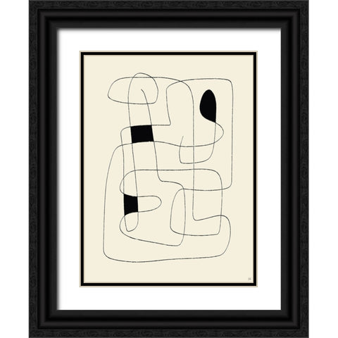 Lines To Fill 4 Black Ornate Wood Framed Art Print with Double Matting by Line and Brush