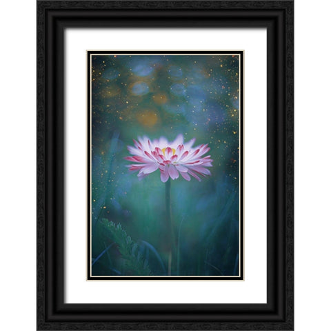 Dusk and Fireflies Black Ornate Wood Framed Art Print with Double Matting by Love Grams