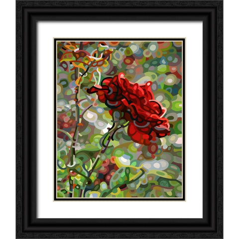 Last Rose Of Summer Black Ornate Wood Framed Art Print with Double Matting by Budan, Mandy