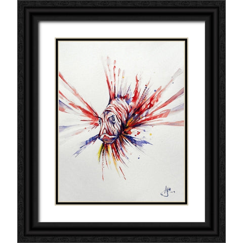 Pterois Black Ornate Wood Framed Art Print with Double Matting by Allante, Marc