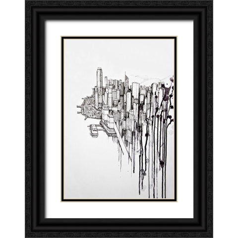 Reclaimed Black Ornate Wood Framed Art Print with Double Matting by Allante, Marc