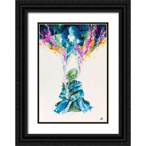 Alien Dabbing Black Ornate Wood Framed Art Print with Double Matting by Allante, Marc