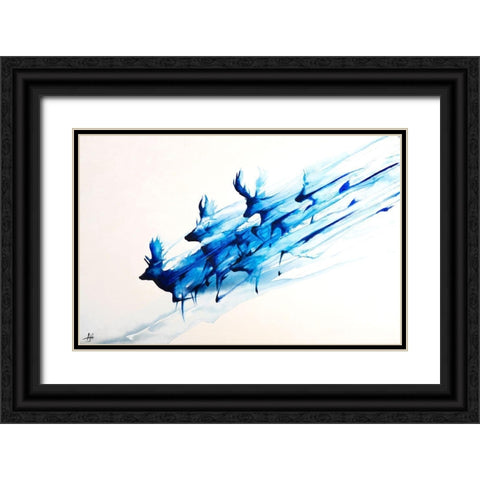 Caligo Black Ornate Wood Framed Art Print with Double Matting by Allante, Marc