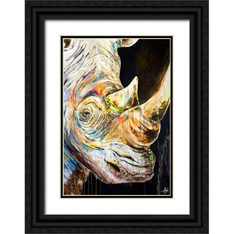 Unicorn Black Ornate Wood Framed Art Print with Double Matting by Allante, Marc