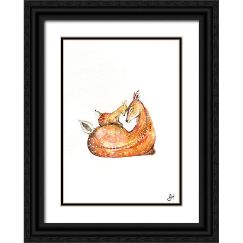 Doh a Deer Black Ornate Wood Framed Art Print with Double Matting by Allante, Marc