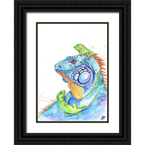 Here be Dragons Black Ornate Wood Framed Art Print with Double Matting by Allante, Marc