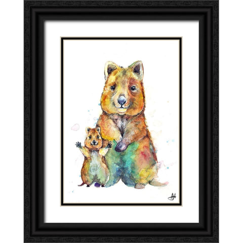 Qwazy Quokkas Black Ornate Wood Framed Art Print with Double Matting by Allante, Marc