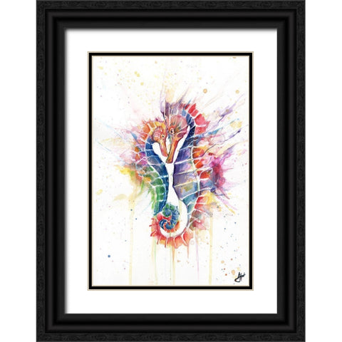 Sanguine Seahorses Black Ornate Wood Framed Art Print with Double Matting by Allante, Marc