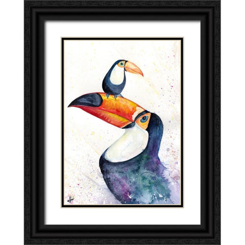 Toucan Play that Game Black Ornate Wood Framed Art Print with Double Matting by Allante, Marc