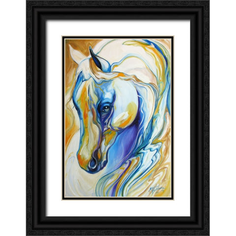 Arabian Abstract Black Ornate Wood Framed Art Print with Double Matting by Baldwin, Marcia