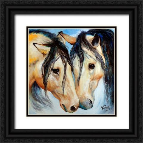 Buckskin Friends Black Ornate Wood Framed Art Print with Double Matting by Baldwin, Marcia