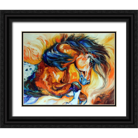 Dance Of The Wild One Black Ornate Wood Framed Art Print with Double Matting by Baldwin, Marcia