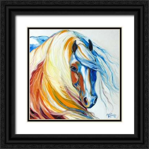 Gypsy Vanner Dream Black Ornate Wood Framed Art Print with Double Matting by Baldwin, Marcia