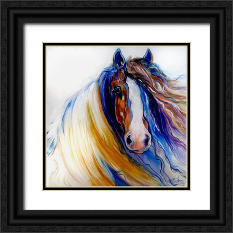 Gypsy Vanner Rouge Black Ornate Wood Framed Art Print with Double Matting by Baldwin, Marcia