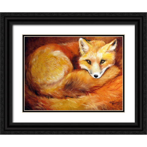 Red Fox Den Black Ornate Wood Framed Art Print with Double Matting by Baldwin, Marcia