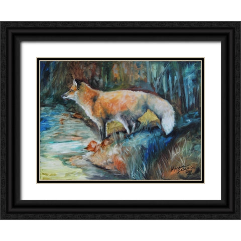 Red Fox II Black Ornate Wood Framed Art Print with Double Matting by Baldwin, Marcia