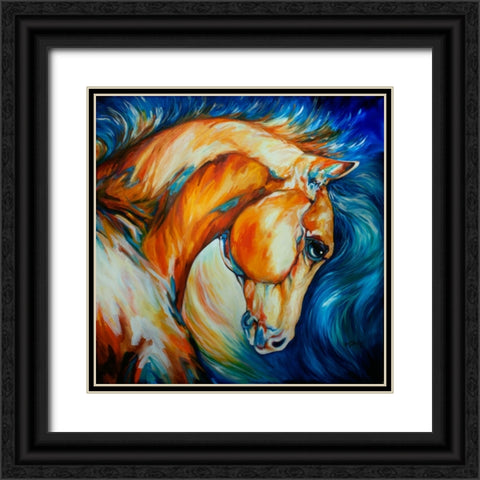Stallion Black Ornate Wood Framed Art Print with Double Matting by Baldwin, Marcia
