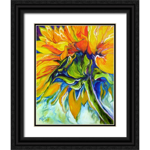 Sunflower In July Black Ornate Wood Framed Art Print with Double Matting by Baldwin, Marcia
