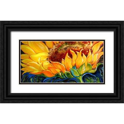 Sunflower Risen Shine Black Ornate Wood Framed Art Print with Double Matting by Baldwin, Marcia