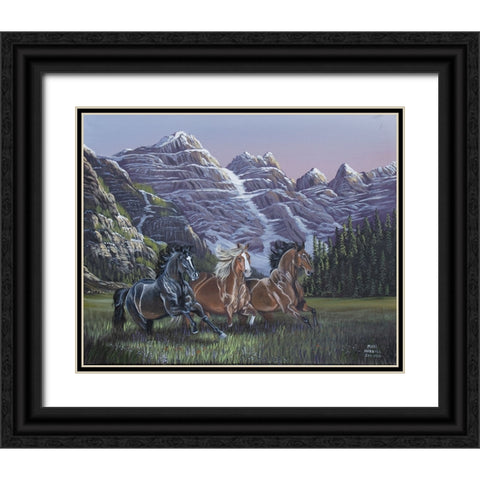 Running Wild Black Ornate Wood Framed Art Print with Double Matting by Harvill, Marc