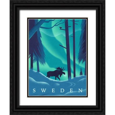 Sweden Black Ornate Wood Framed Art Print with Double Matting by Wickstrom, Martin