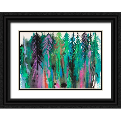 Colorful Forest Black Ornate Wood Framed Art Print with Double Matting by Wickstrom, Martin