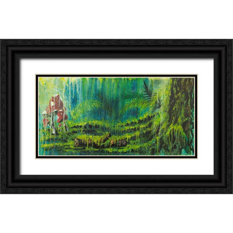 Forest Mushrooms Black Ornate Wood Framed Art Print with Double Matting by Wickstrom, Martin
