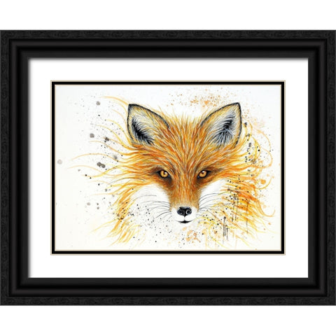 Fox Fire Black Ornate Wood Framed Art Print with Double Matting by Wickstrom, Martin